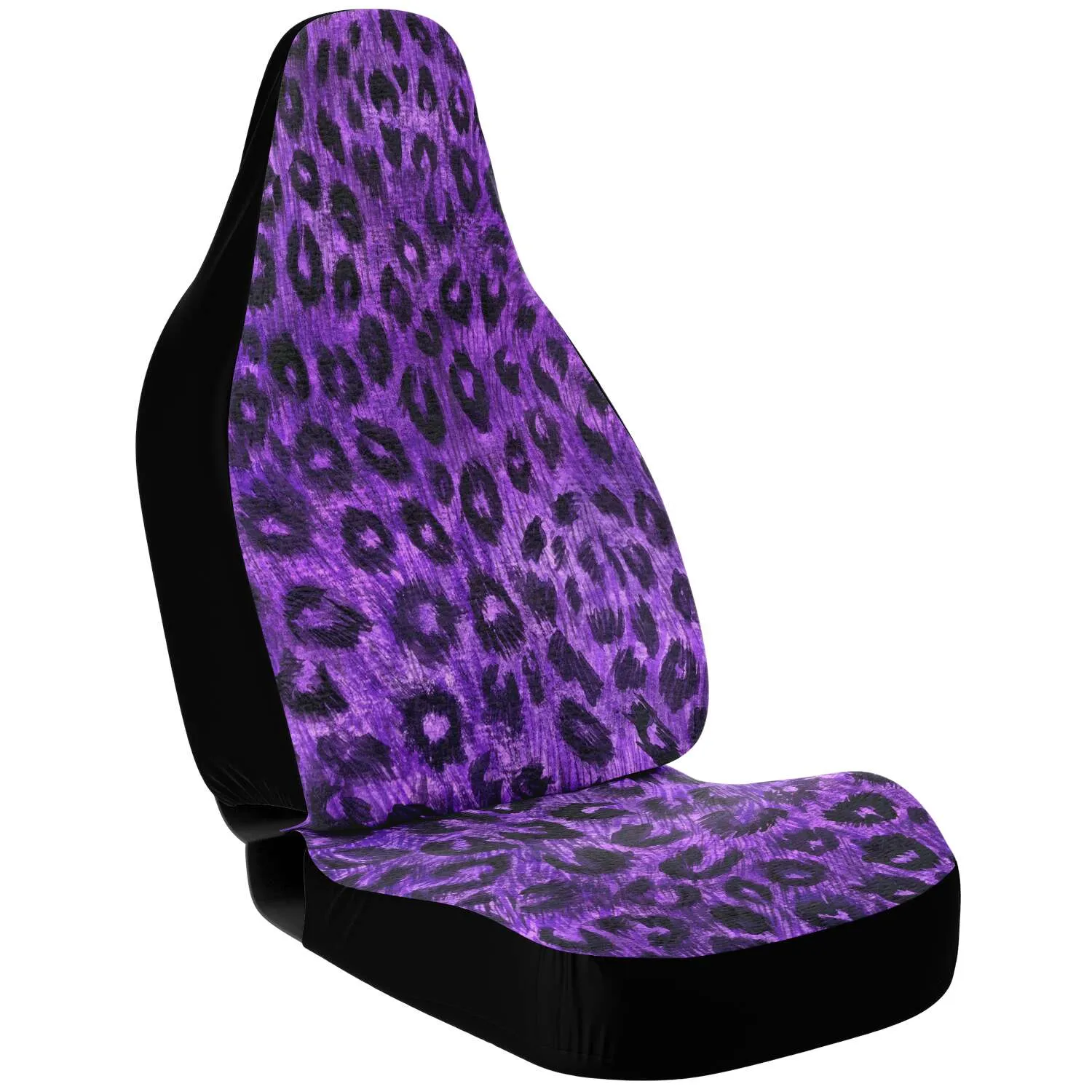 Purple Leopard Car Seat Cover, Purple Animal Print Best Washable Premium Car Seat Protector (2 pcs)