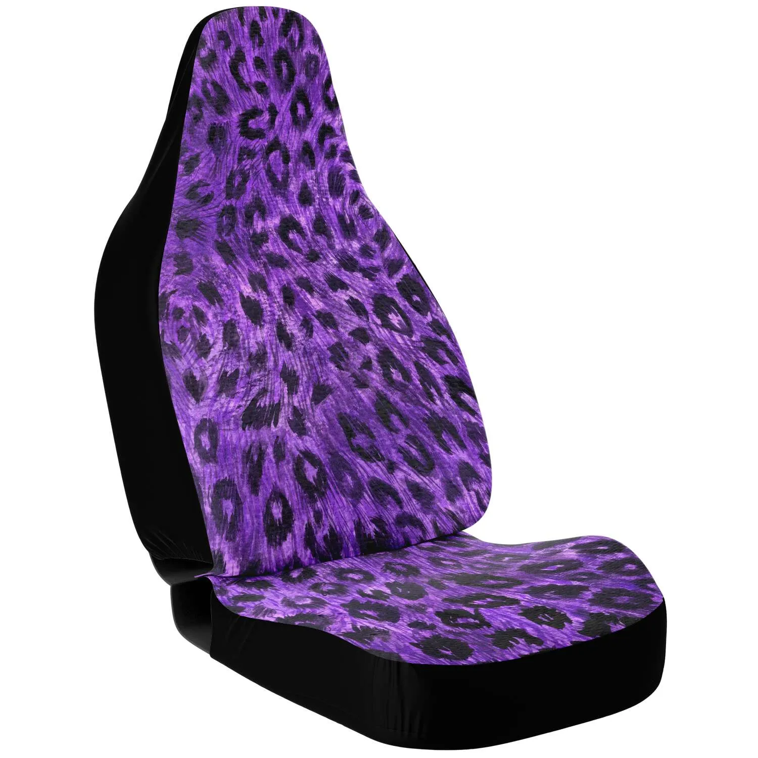 Purple Leopard Car Seat Cover, Purple Animal Print Best Washable Premium Car Seat Protector (2 pcs)