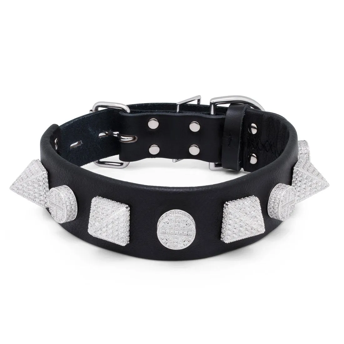 Pyramid Iced Dog Collar