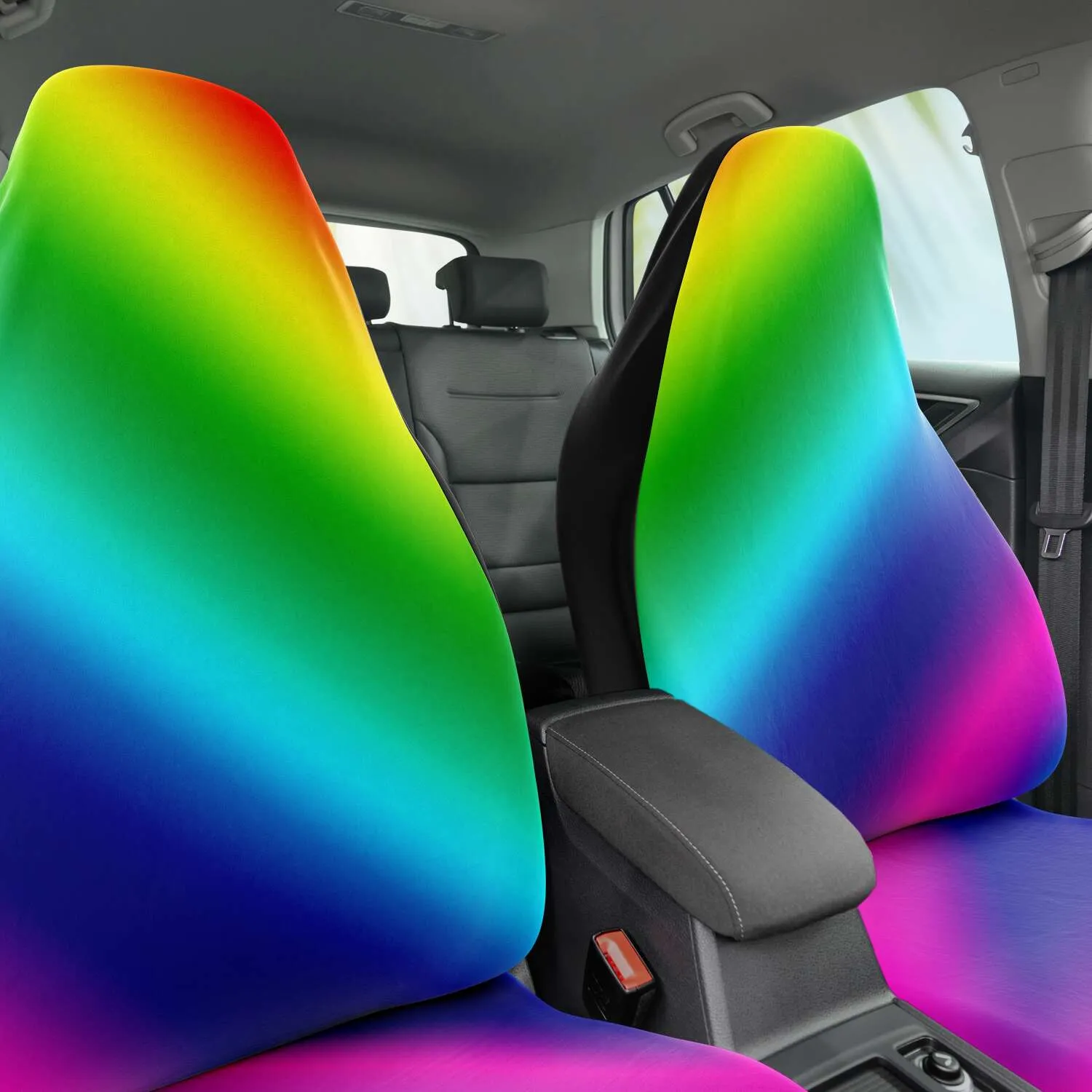 Rainbow Ombre Car Seat Covers, Gay Pride Rainbow Designer (2-Pack) Best Car Accessories