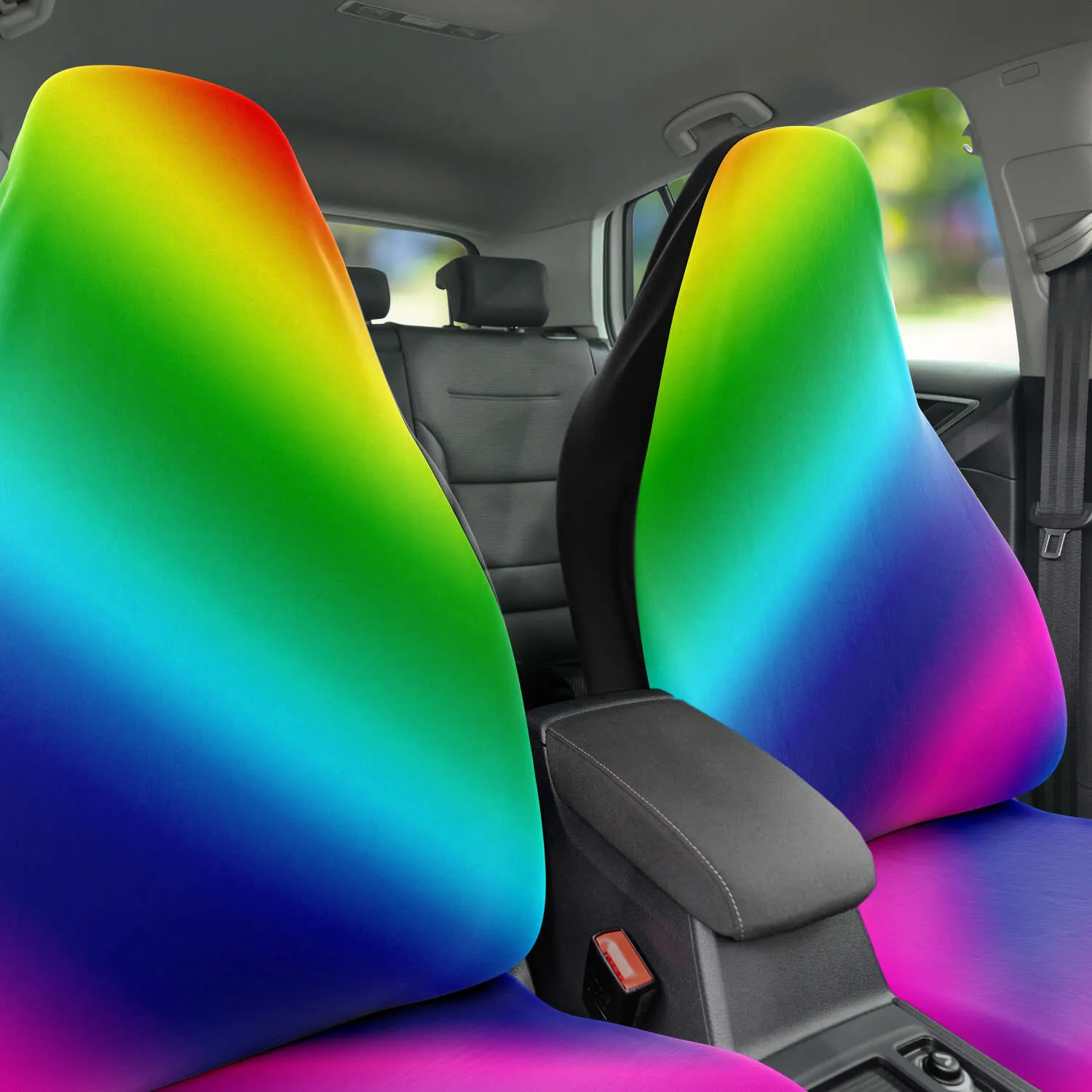 Rainbow Ombre Car Seat Covers, Gay Pride Rainbow Designer (2-Pack) Best Car Accessories