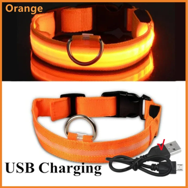 Rechargeable LED Dog Collar - Adjustable, Luminous Safety Collar for Pets