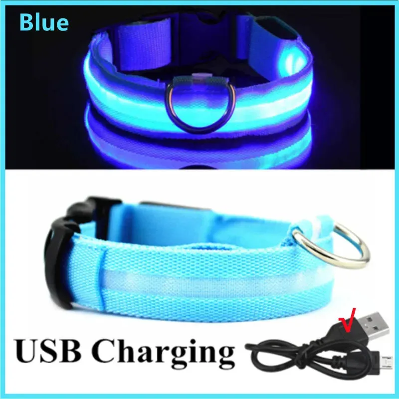 Rechargeable LED Dog Collar - Adjustable, Luminous Safety Collar for Pets