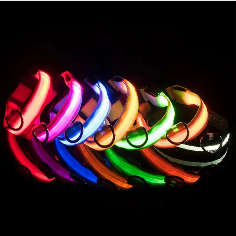 Rechargeable LED Dog Collar - Adjustable, Luminous Safety Collar for Pets