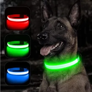 Rechargeable LED Dog Collar - Adjustable, Luminous Safety Collar for Pets