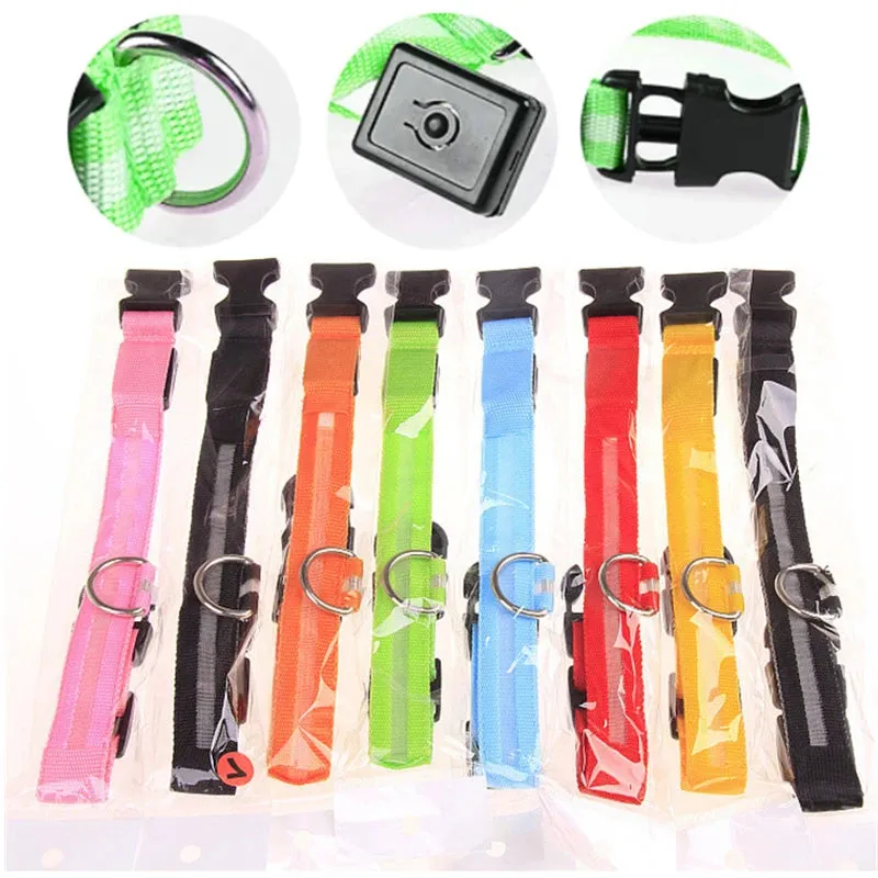 Rechargeable LED Dog Collar - Adjustable, Luminous Safety Collar for Pets