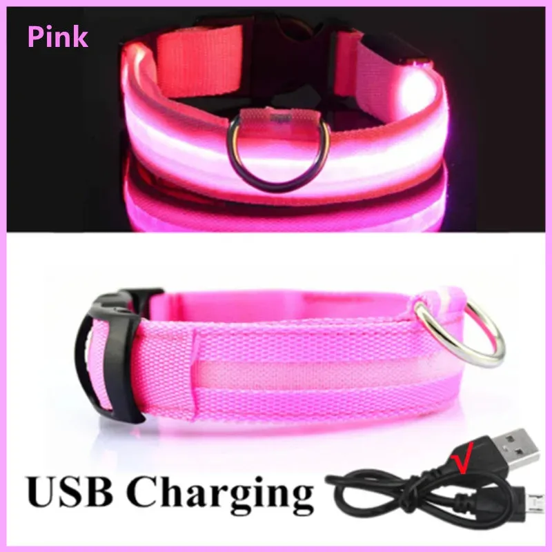 Rechargeable LED Dog Collar - Adjustable, Luminous Safety Collar for Pets