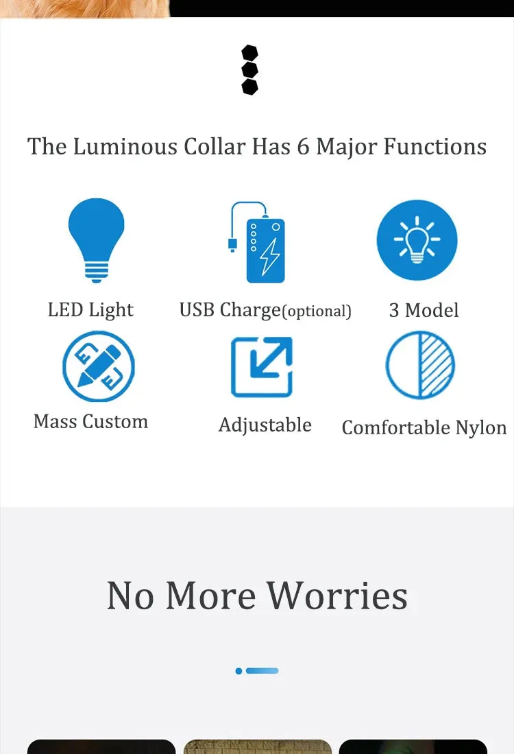 Reflective LED Dog Collar - USB Rechargeable and Button Battery Options