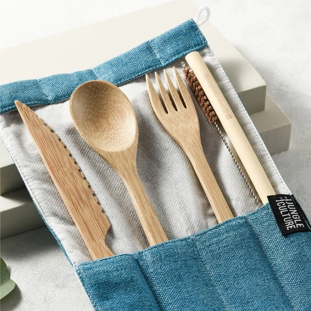 Reusable Bamboo Cutlery Set- Handmade and Eco-friendly Pack