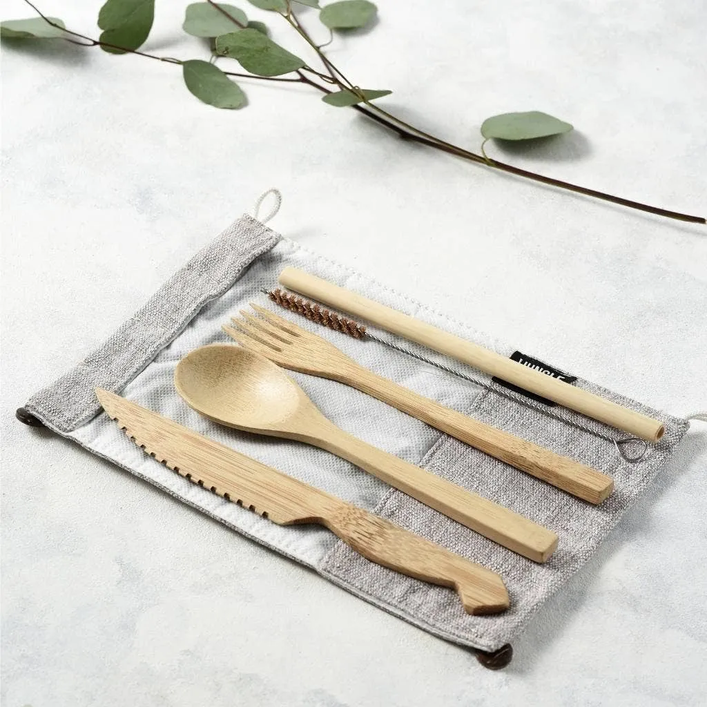 Reusable Bamboo Cutlery Set- Handmade and Eco-friendly Pack