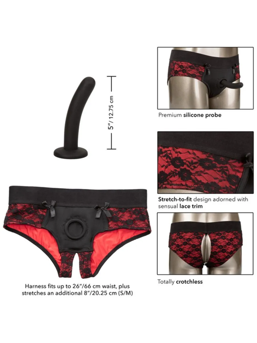 Scandal Crotchless Pegging Panty Set S/M