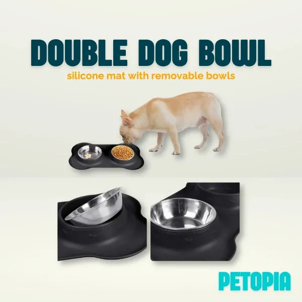 Silicone Placed Double Dog Bowls