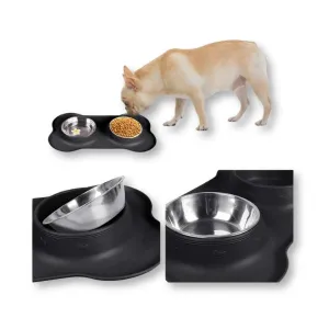 Silicone Placed Double Dog Bowls