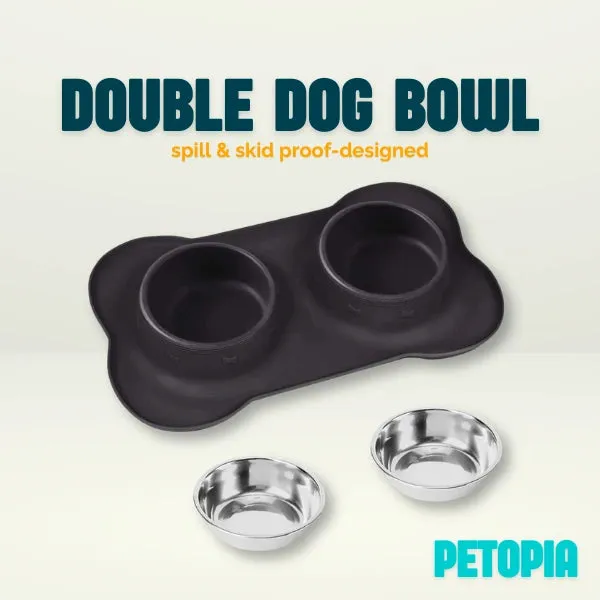 Silicone Placed Double Dog Bowls