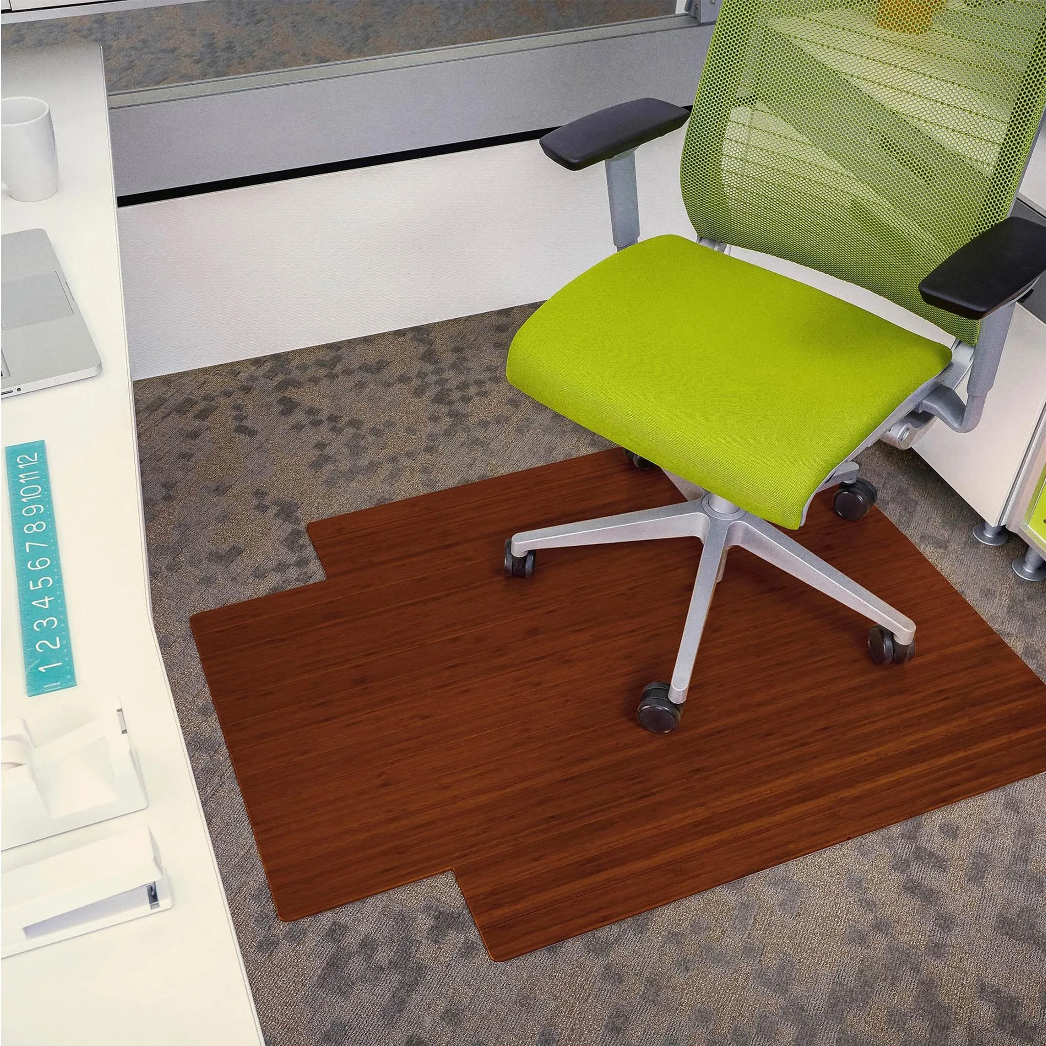 Standard Bamboo Chair Mat with lip