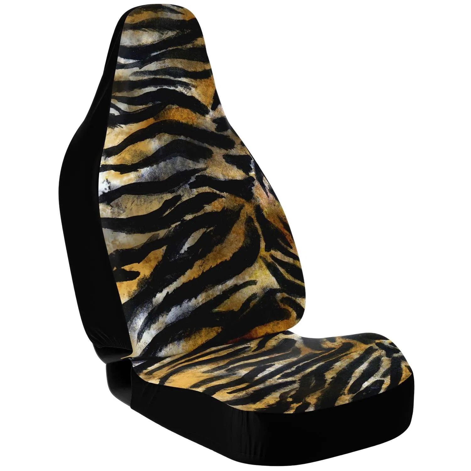 Tiger Car Seat Protector, Best Brown Wild Animal Print Designer Car Seat Protector (2 Pack)