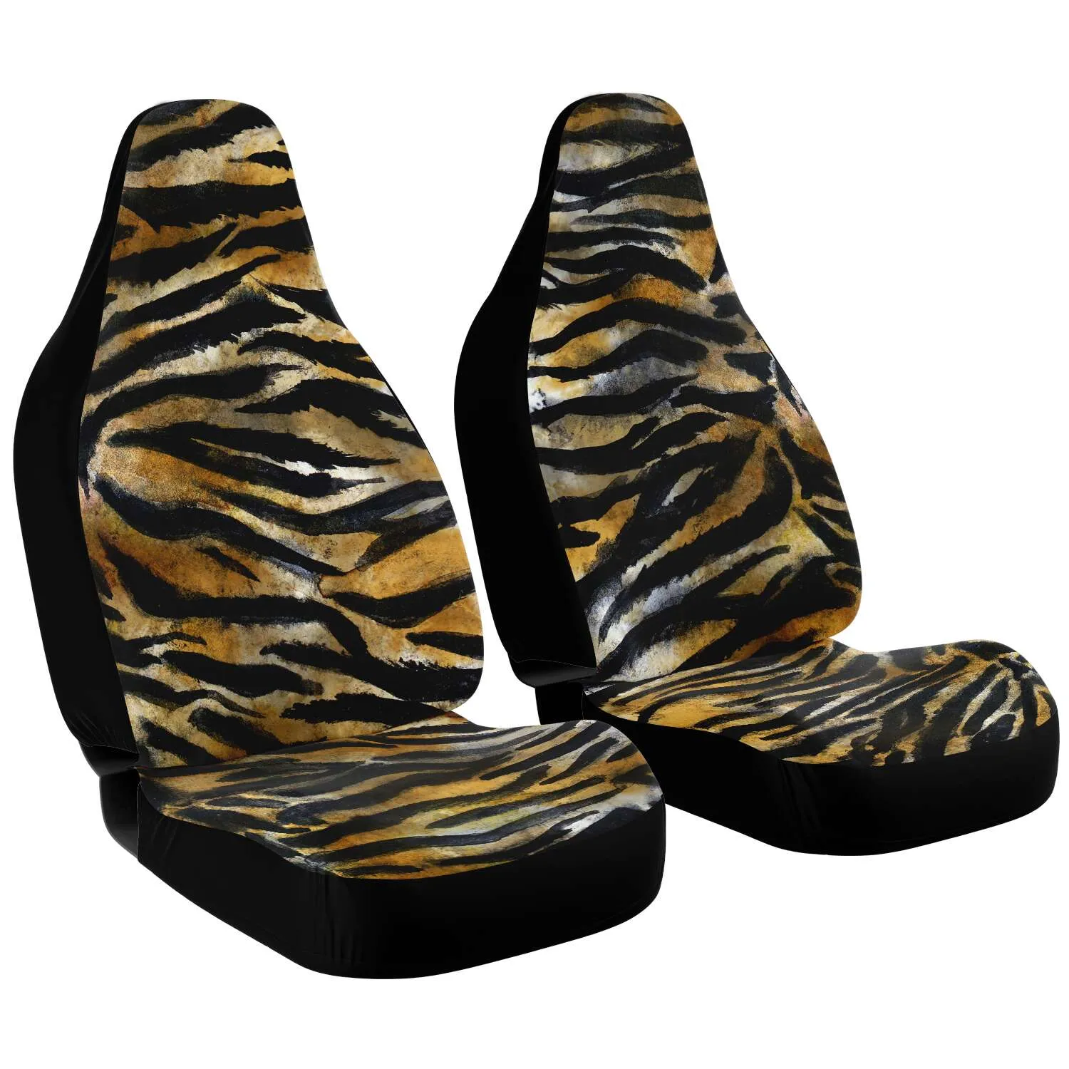 Tiger Car Seat Protector, Best Brown Wild Animal Print Designer Car Seat Protector (2 Pack)