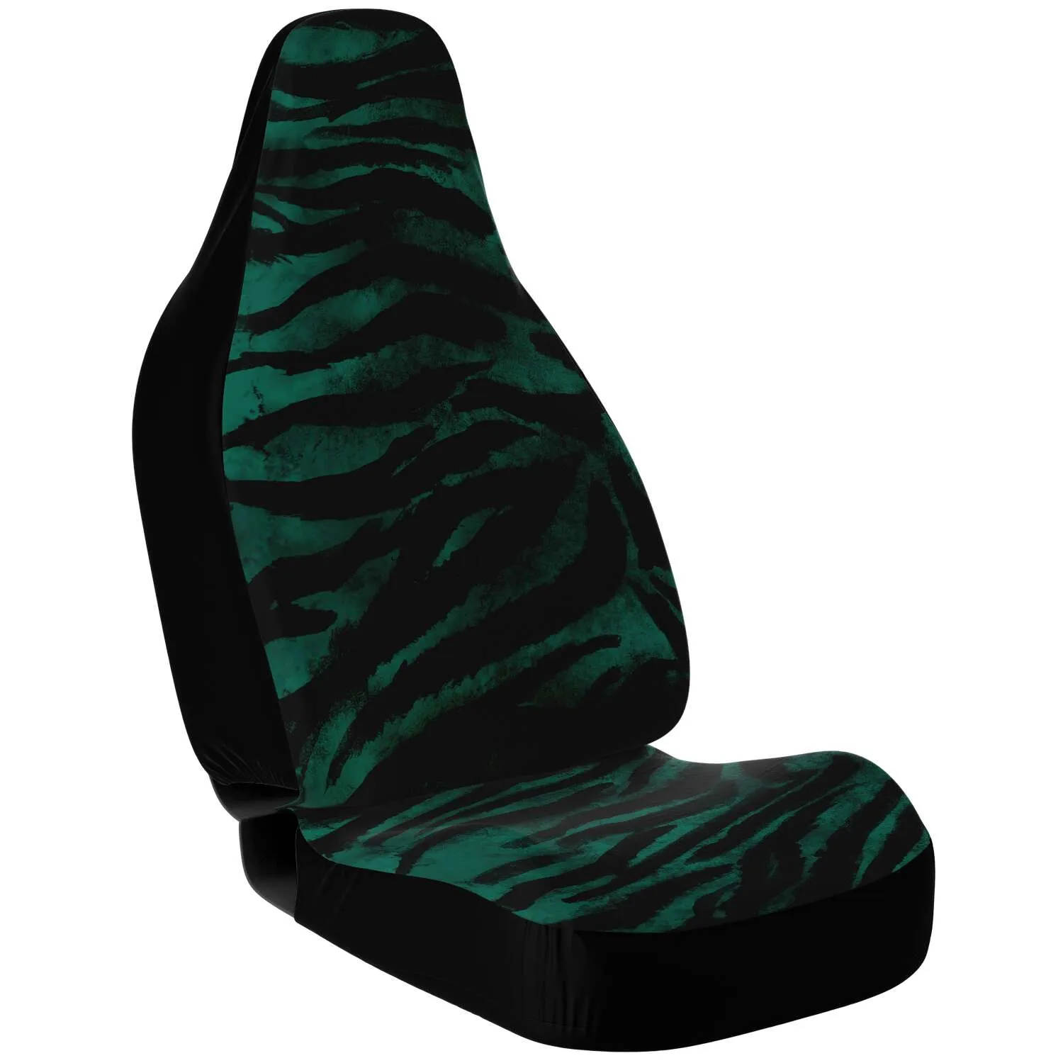 Tiger Stripe Print Car Seat Covers, (2 Pack) Designer Tiger Animal Print Luxury Car Accessories