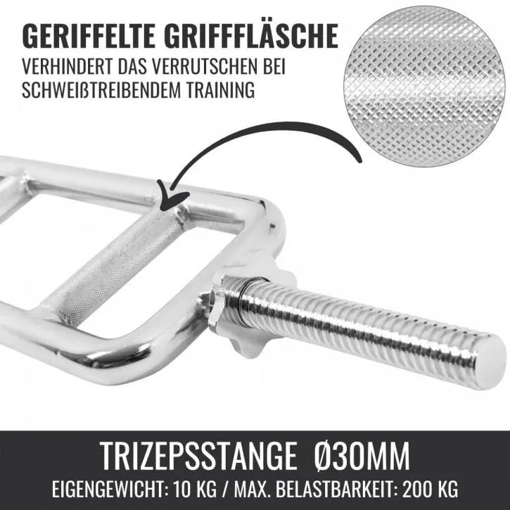 Triceps Bar with Spinlock Star Collars