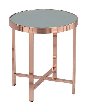 Vasari Mirrored/Glass Round Side Table