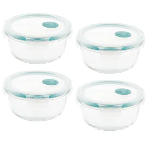 Vent Lid Glass 4-Piece 22-Oz Food Storage Container Set