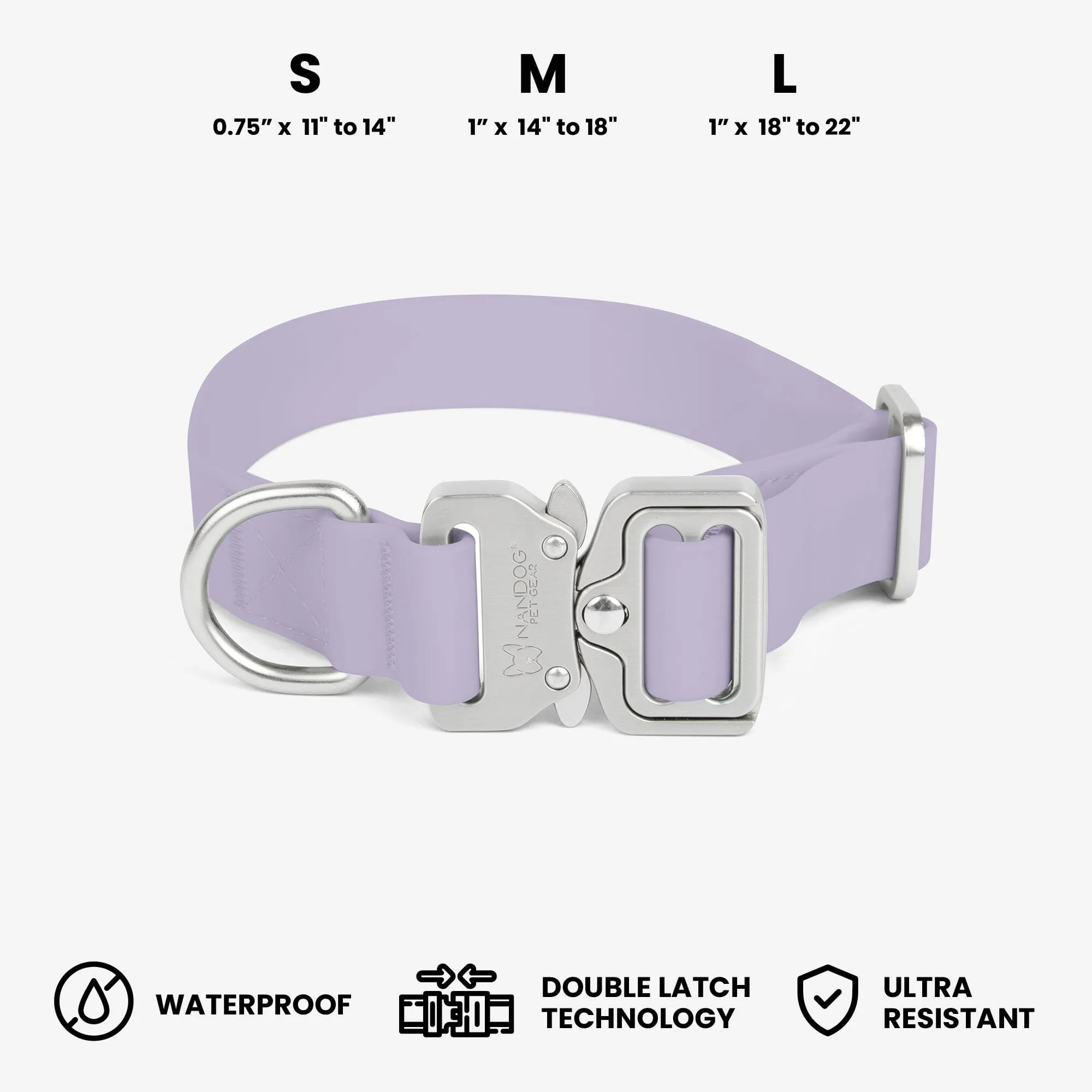 Waterproof Poly-Flex Sport Dog Collar - Purple Lilac