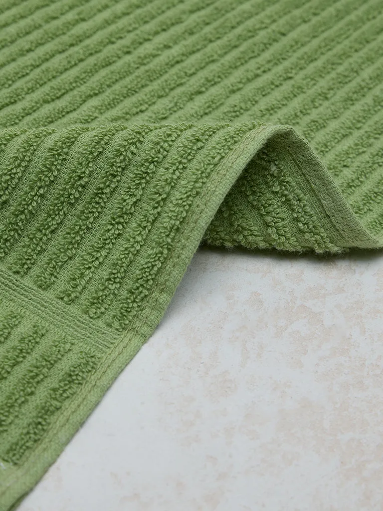 Westside Home Lime Self-Striped Hand Towel