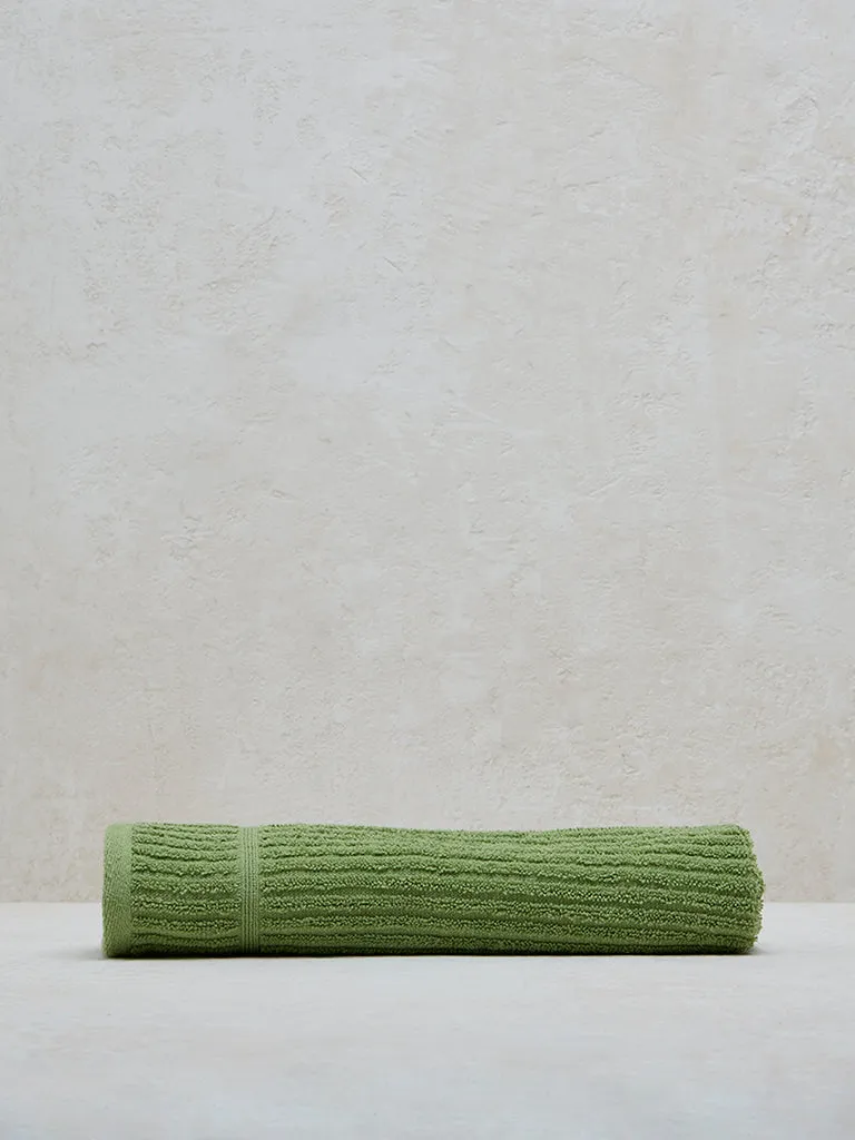 Westside Home Lime Self-Striped Hand Towel