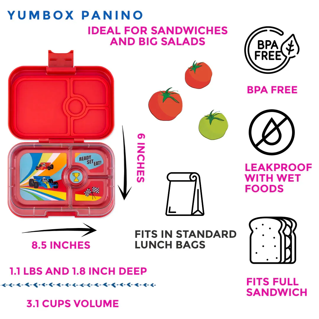 YUMBOX LEAKPROOF SANDWICH FRIENDLY BENTO BOX - ROAR RED