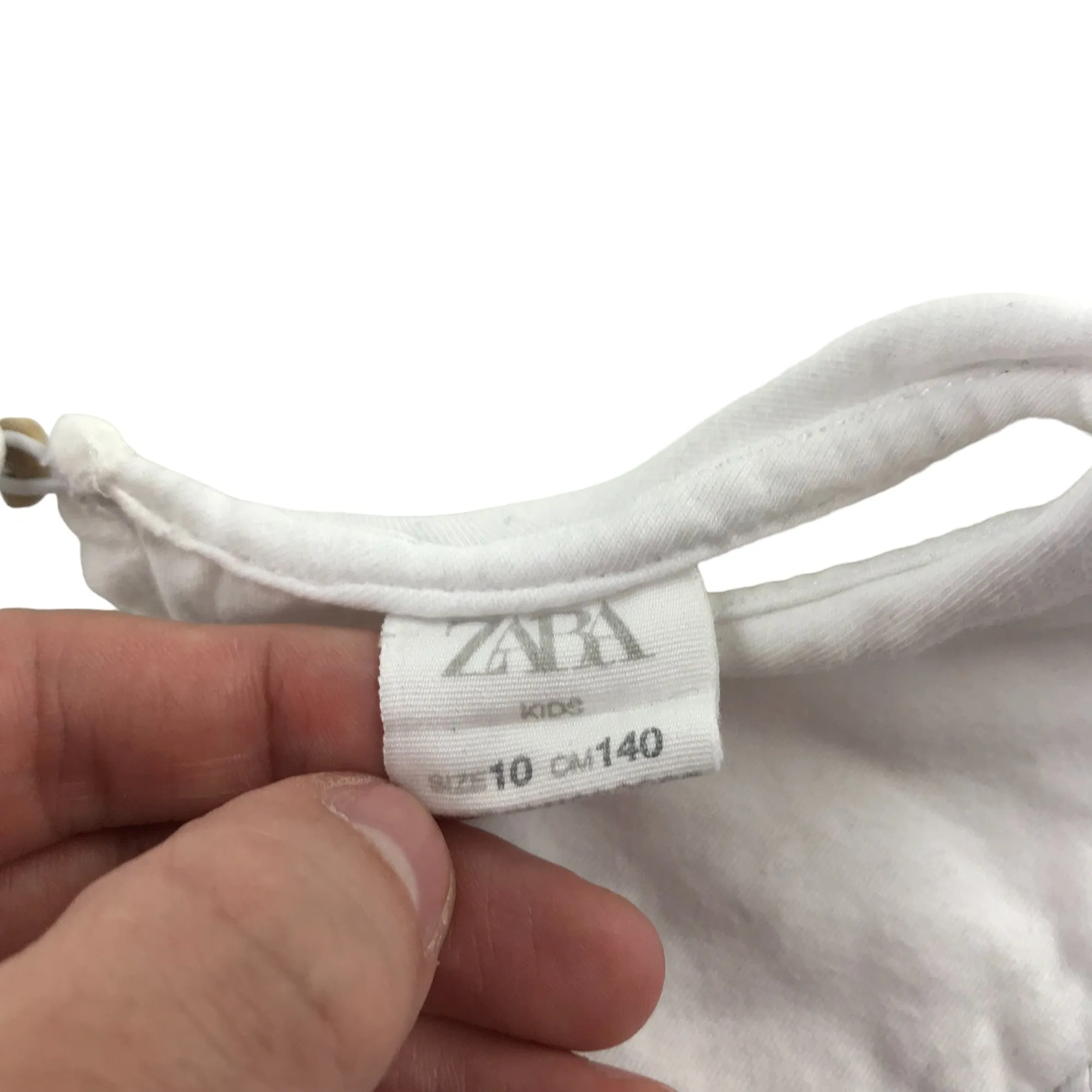 Zara t-shirt 9-10 years white long sleeve with frilled collar